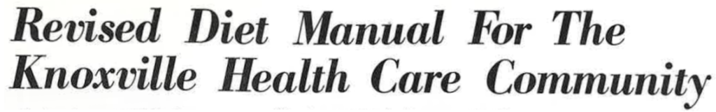 11th Edition of Knoxville Area Diet Manual Published